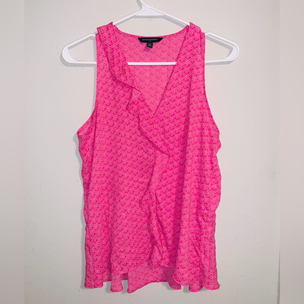 Banana Republic Vibrant Pink Ruffle Blouse